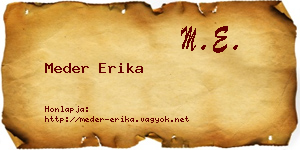 Meder Erika névjegykártya